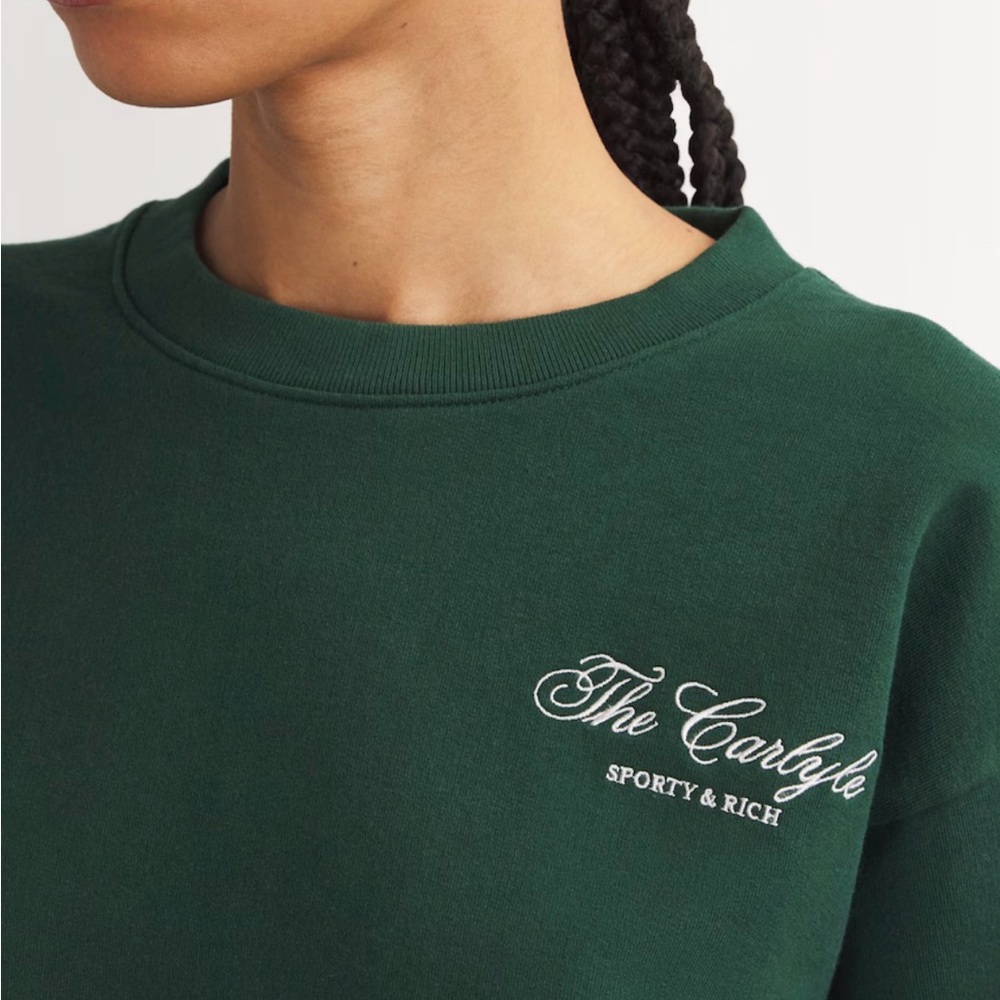 Sporty & Rich Forest Green Women's Crewneck Sweatshirt
